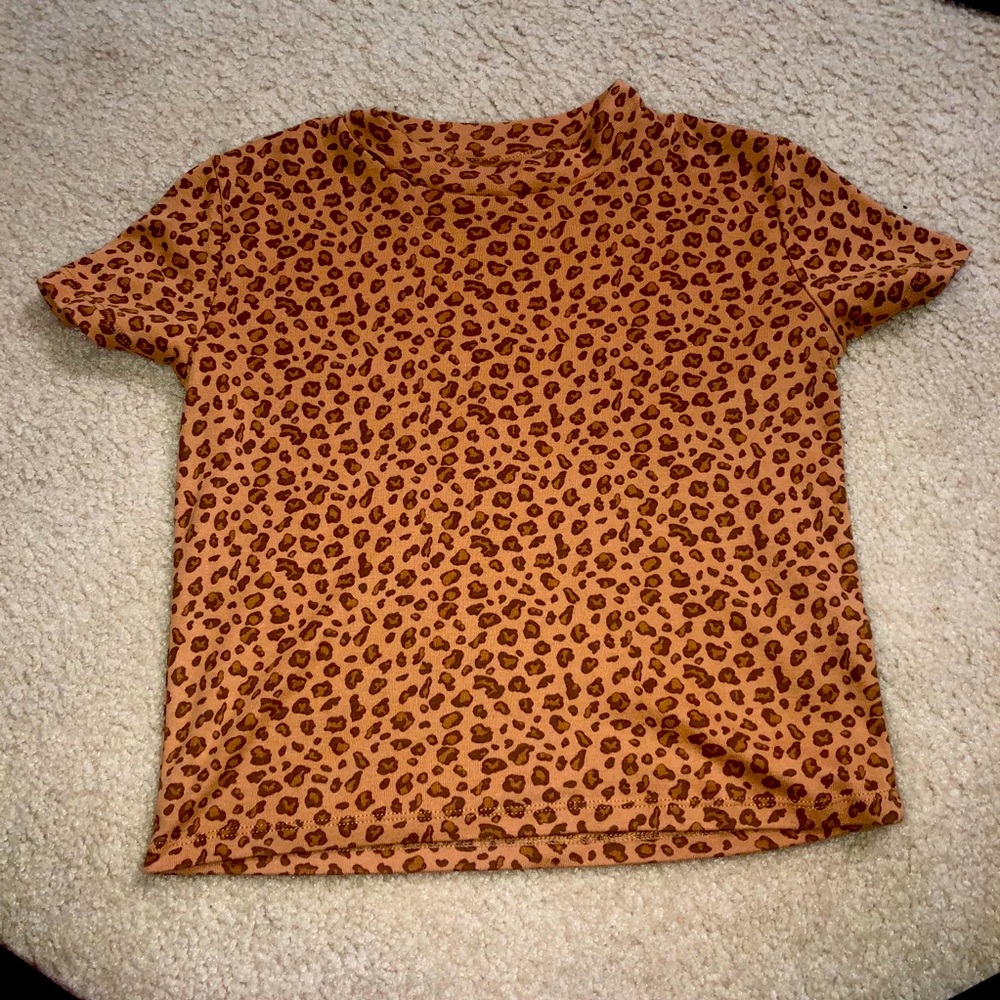 A really cute crop top with animal print